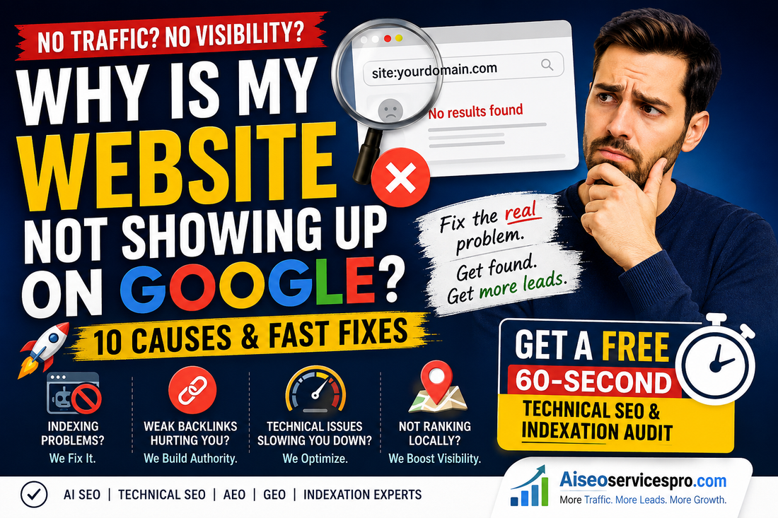 Why Is My Website Not Showing Up on Google? (10 Causes & Fast Fixes)